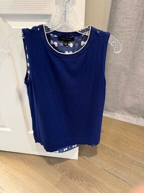 Ann Taylor Deep Navy Layered Sleeveless Top
